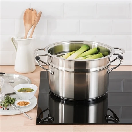 Lot Panier Vapeur Multidiamètre 20, 22, 24 Cm Et Couvercle En Verre Multidiamètre – Image 2