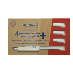 Opinel Coffret 4 Couteaux De Table Lame Micro-dentée 11 Cm Bon Appétit Plus Nuage