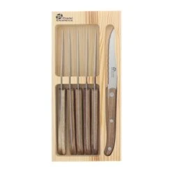 6 Couteaux à Steak Antik En Bois D’acacia Et Coffret Bois