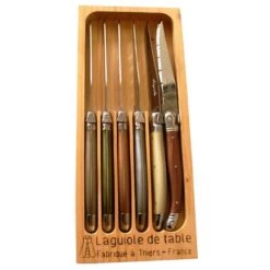6 Couteaux Mineral Mix Et Coffret Bois Laguiole